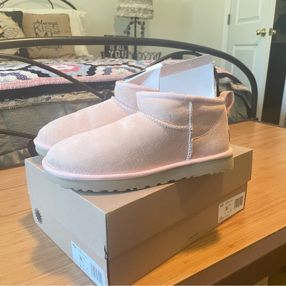 UGG Light Baby Pink Ultra Mini Boot Slippers